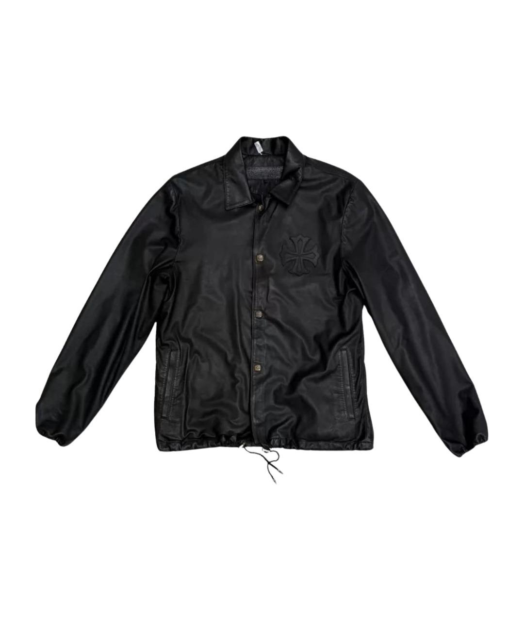 CHROME HEARTS Черная кожаная куртка, фото 1