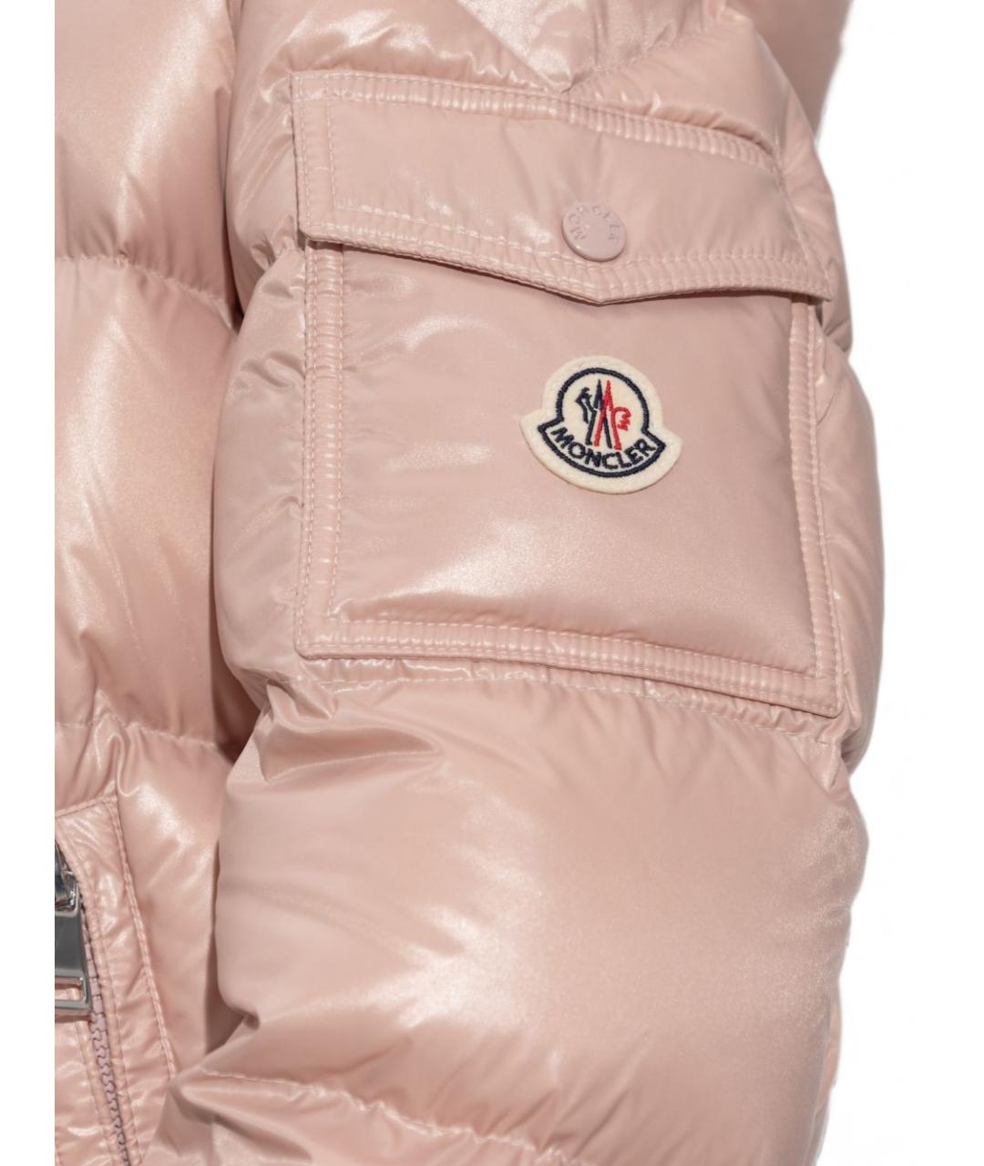 MONCLER Розовая полиамидовая куртка, фото 2