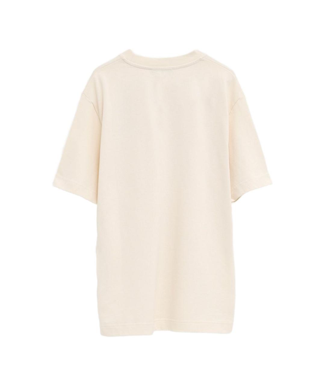 JACQUEMUS Бежевая хлопковая футболка, фото 3