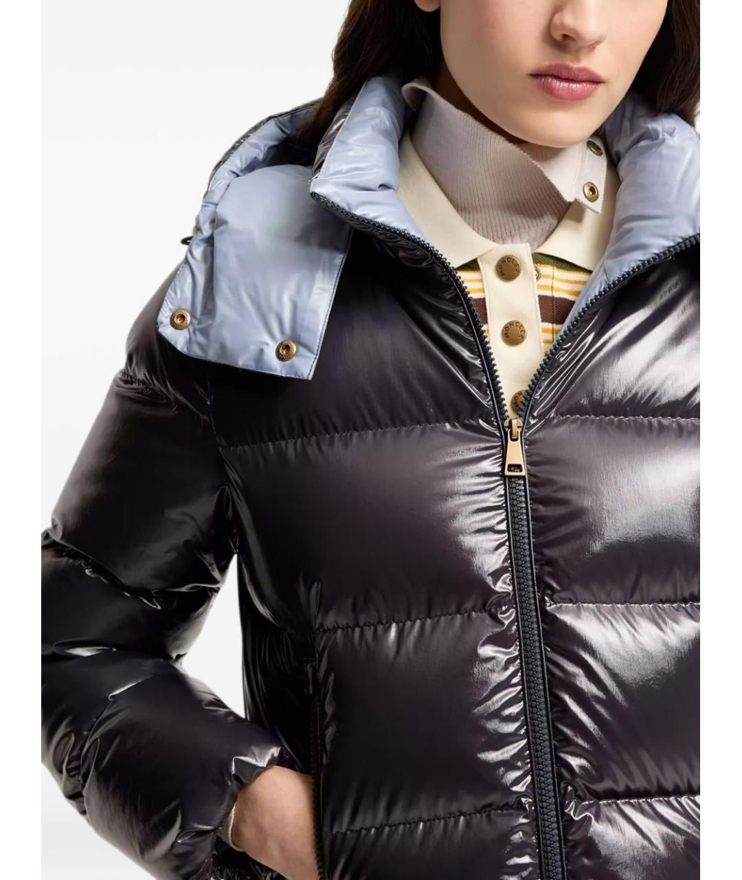 MONCLER Темно-синяя полиамидовая куртка, фото 5