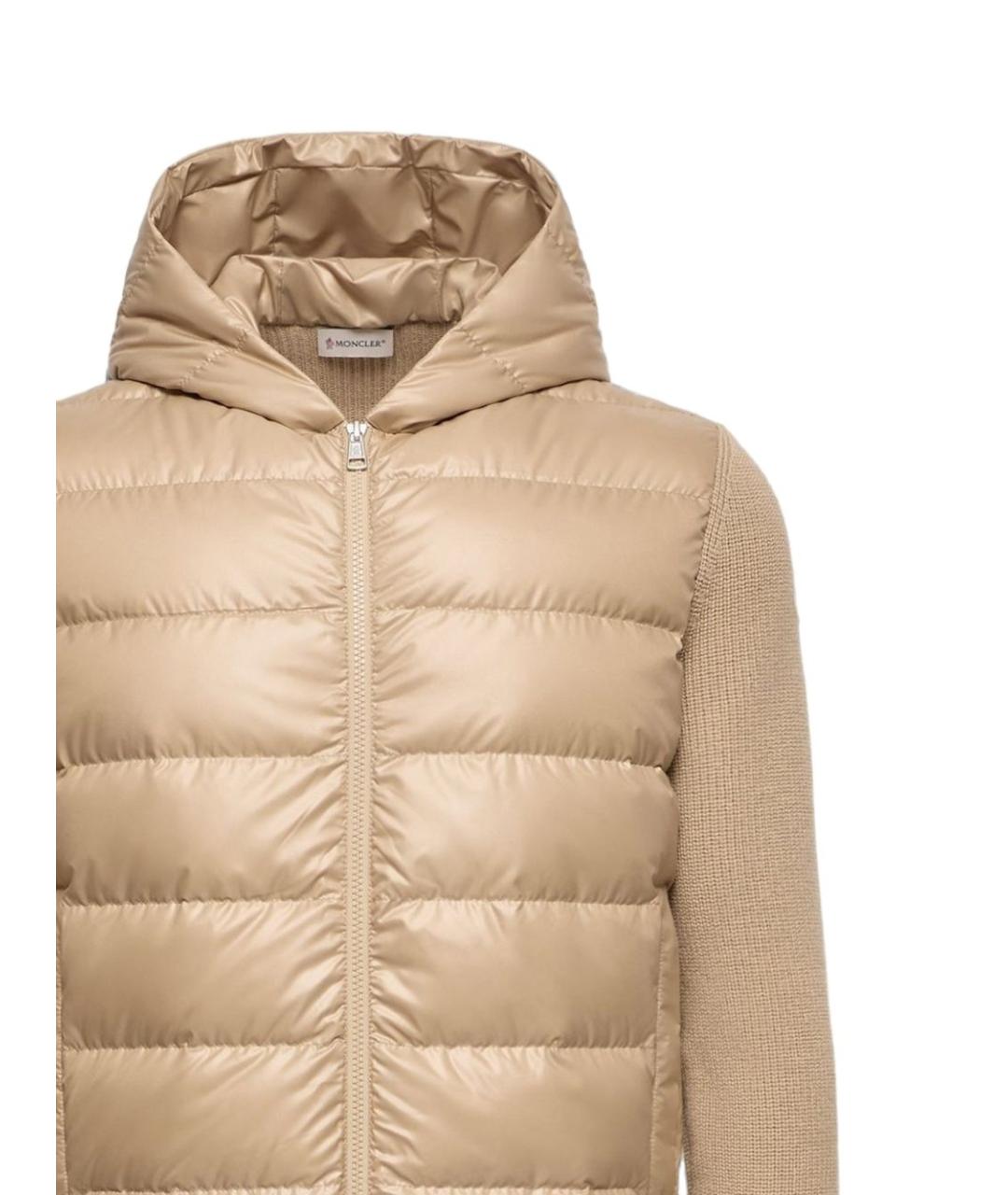 MONCLER Бежевая полиэстеровая куртка, фото 2