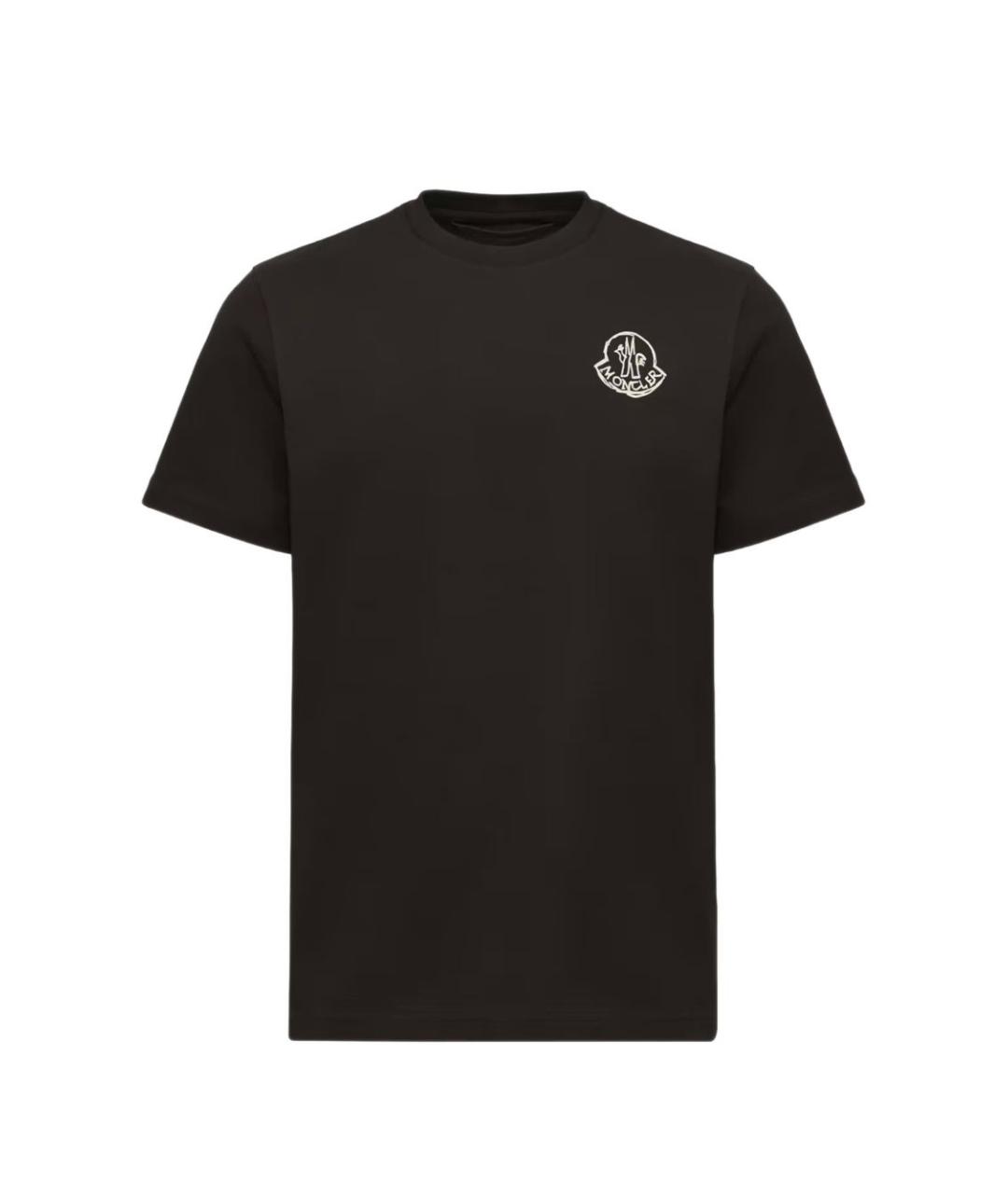MONCLER Черная хлопковая футболка, фото 1