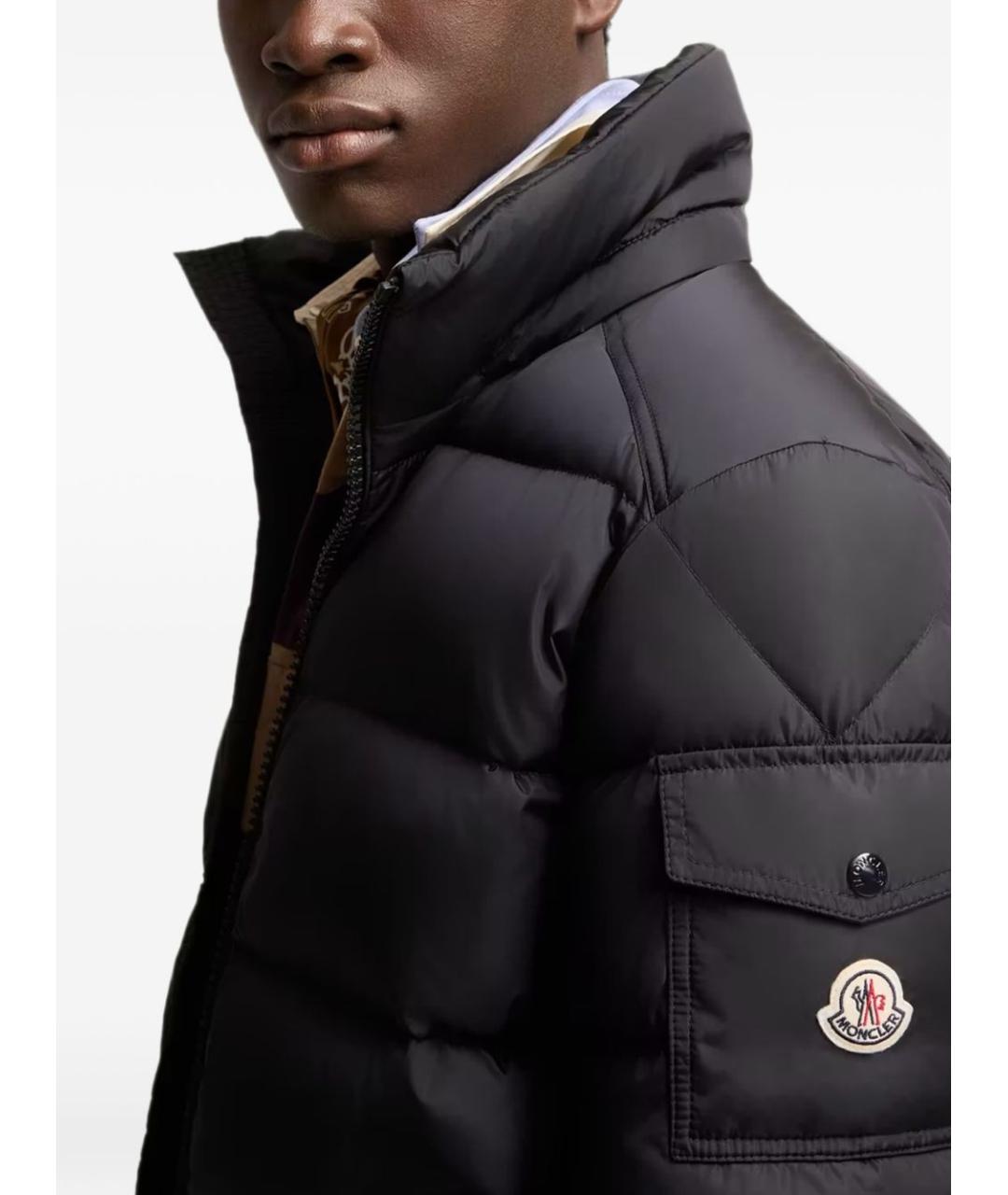 MONCLER Темно-синий полиамидовый пуховик, фото 3