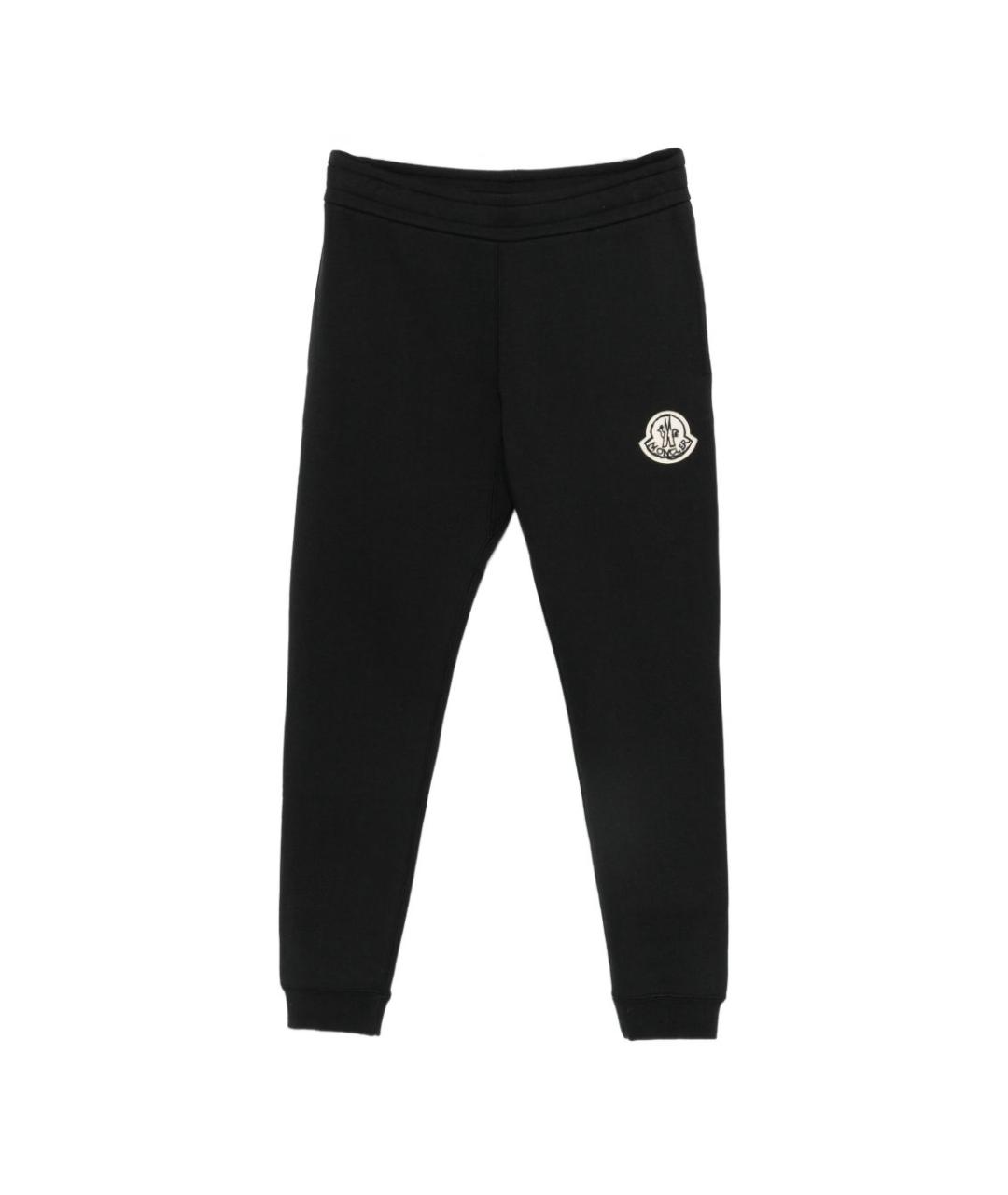 MONCLER Черные хлопковые повседневные брюки, фото 1