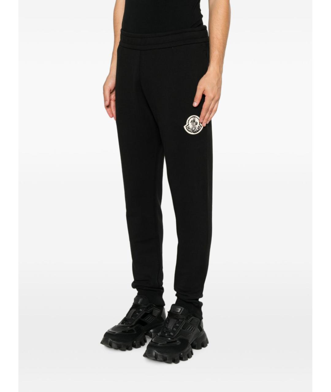 MONCLER Черные хлопковые повседневные брюки, фото 5