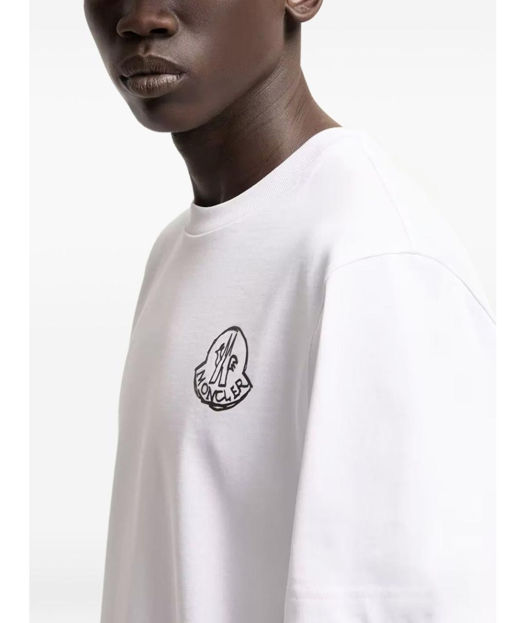 MONCLER Белая хлопковая футболка, фото 2