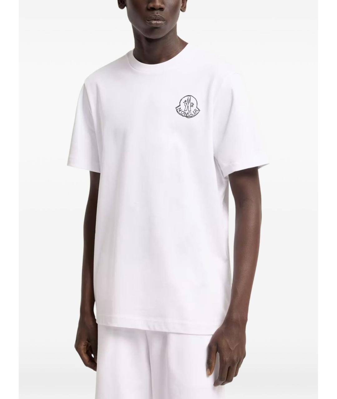 MONCLER Белая хлопковая футболка, фото 4