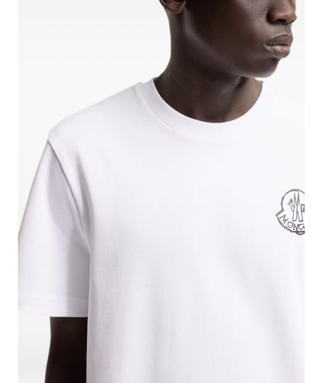 MONCLER Белая хлопковая футболка, фото 5