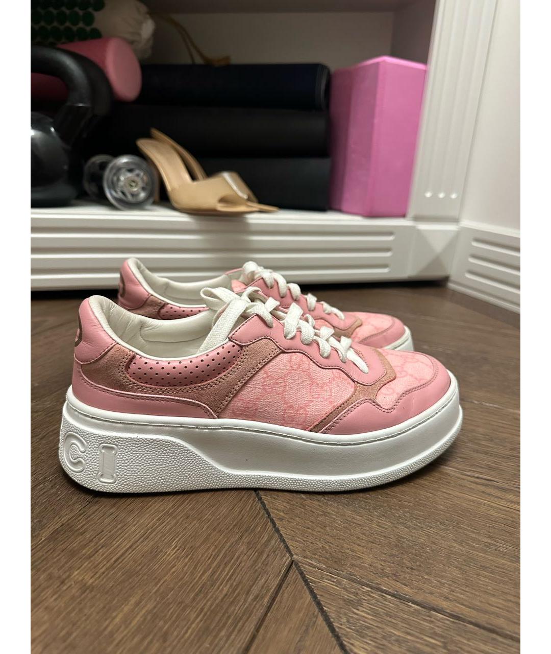 GUCCI Розовые кеды, фото 4