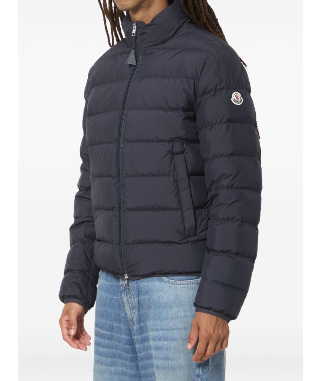 MONCLER Темно-синяя полиэстеровая куртка, фото 4