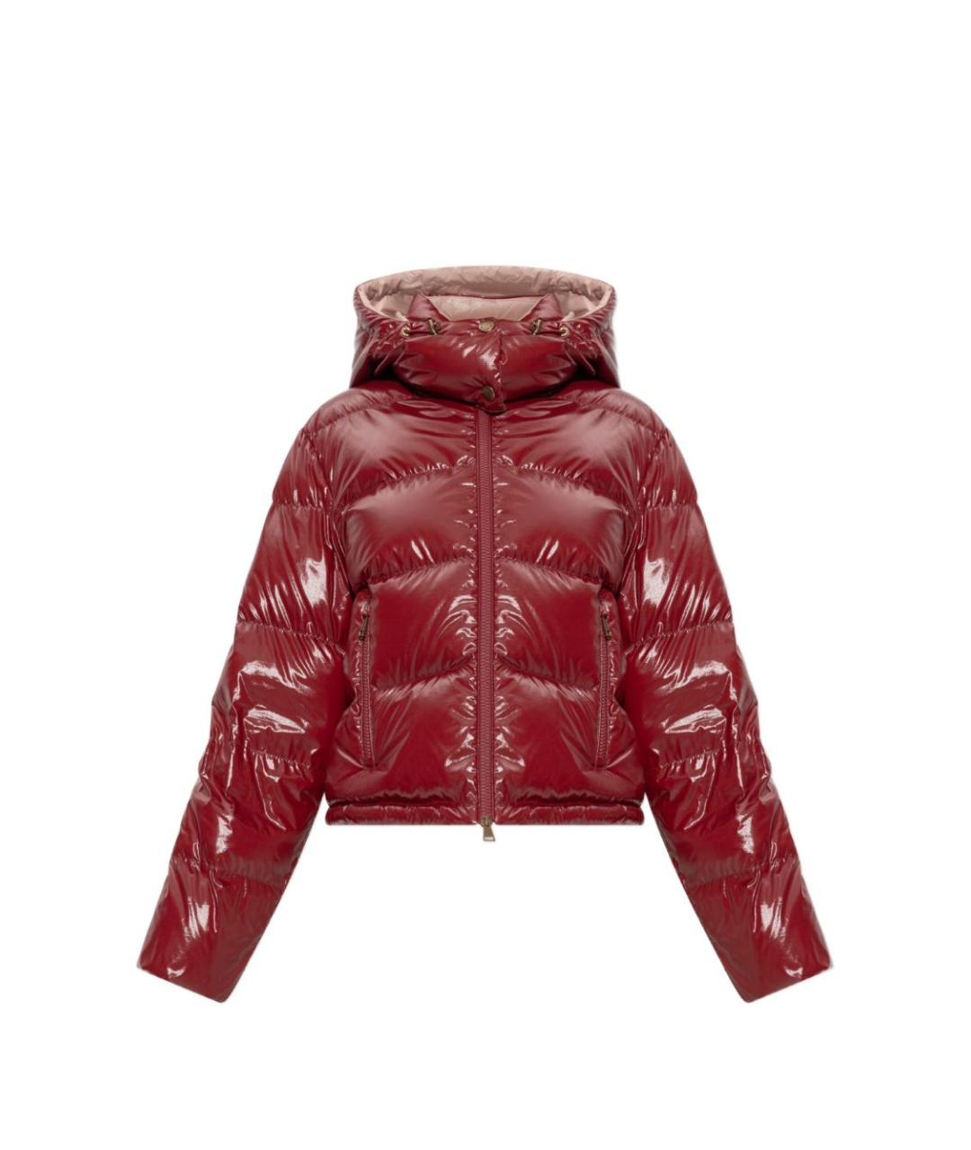 MONCLER Красная полиамидовая куртка, фото 1