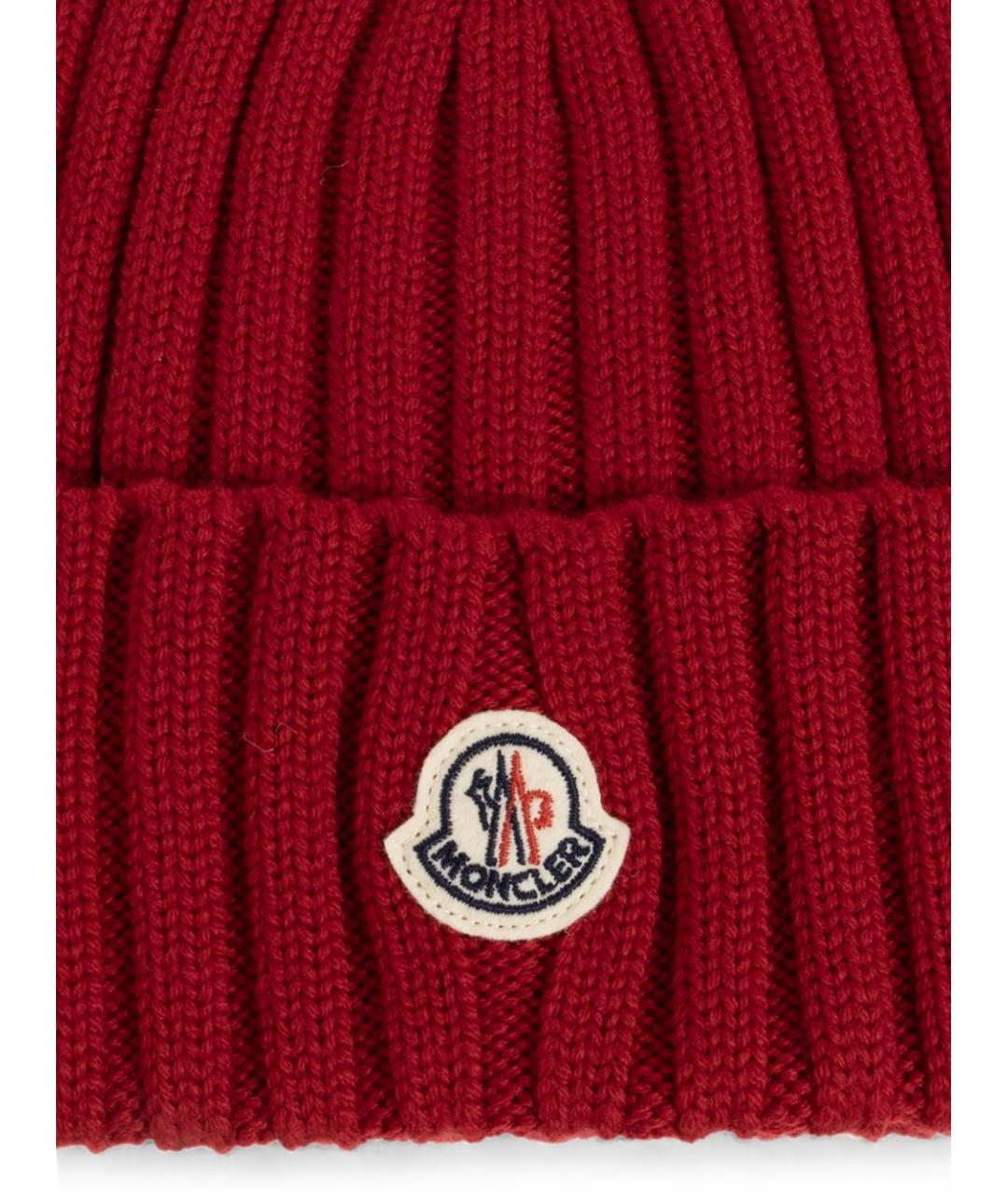 MONCLER Красная шерстяная шапка, фото 2