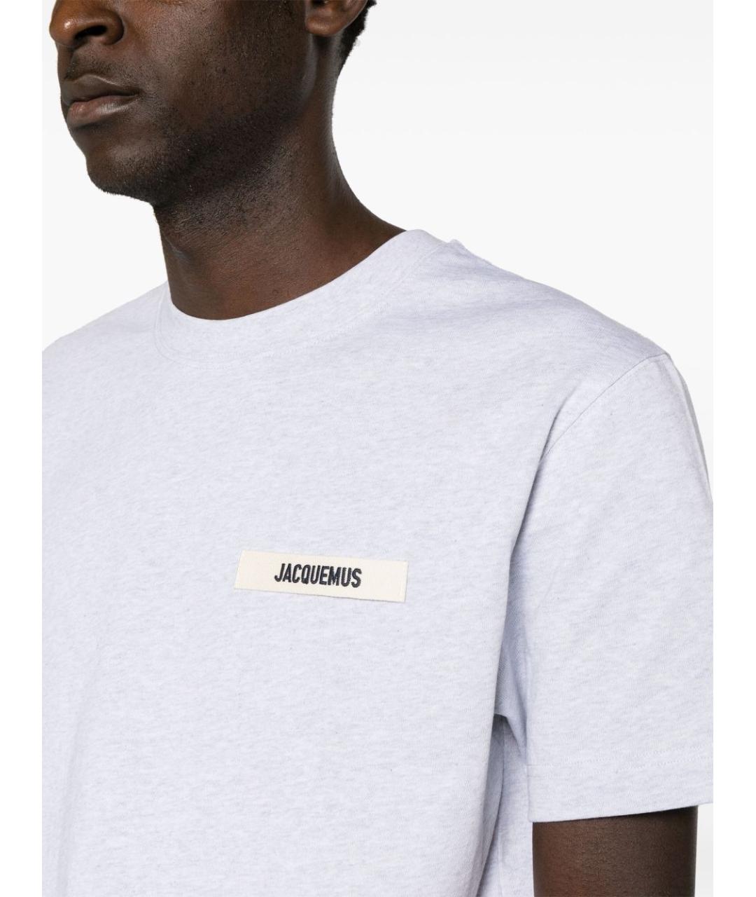 JACQUEMUS Серая хлопковая футболка, фото 2