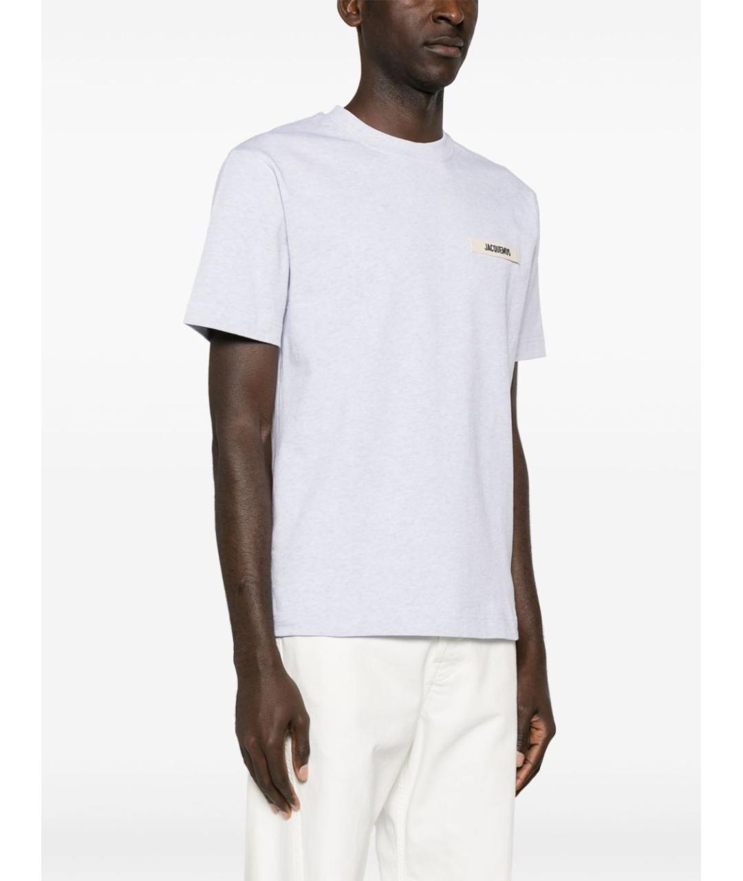 JACQUEMUS Серая хлопковая футболка, фото 3