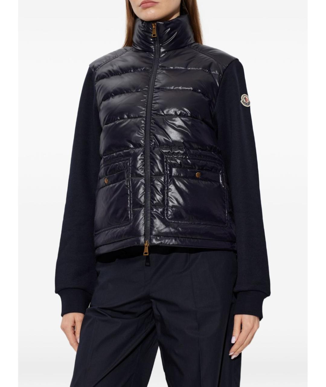 MONCLER Темно-синяя полиамидовая куртка, фото 2