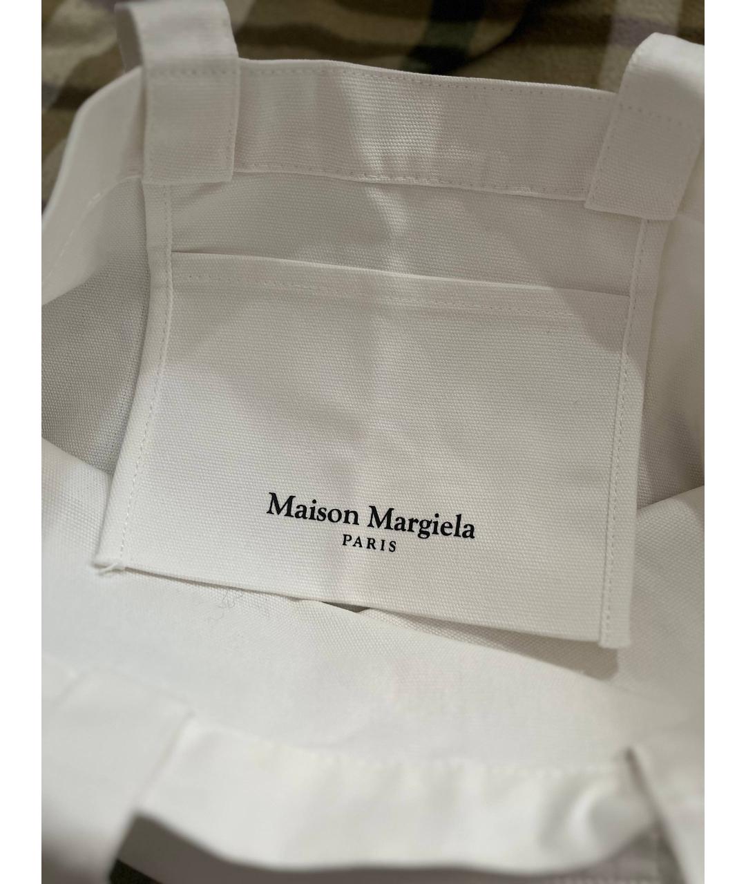 MAISON MARGIELA Белая тканевая сумка тоут, фото 4