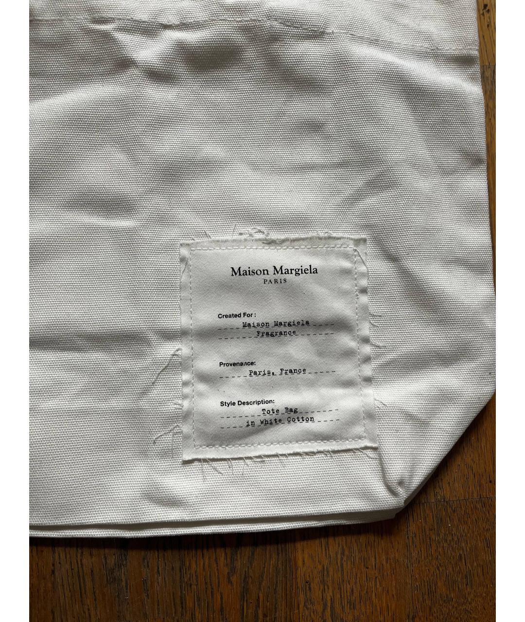 MAISON MARGIELA Белая тканевая сумка тоут, фото 2