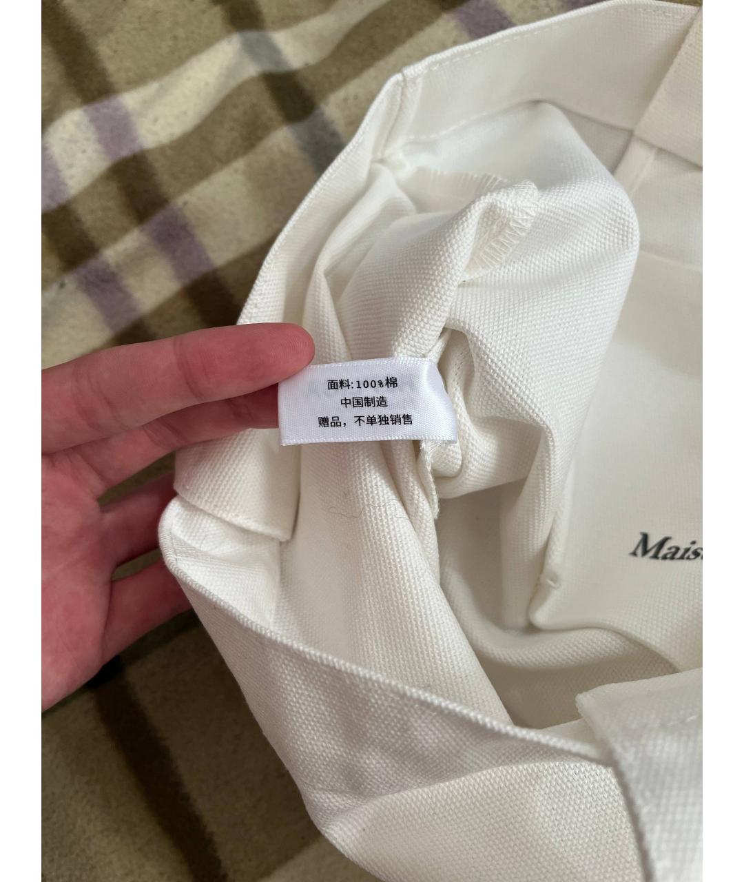 MAISON MARGIELA Белая тканевая сумка тоут, фото 6