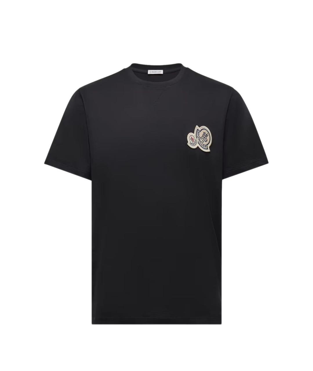 MONCLER Черная хлопковая футболка, фото 1