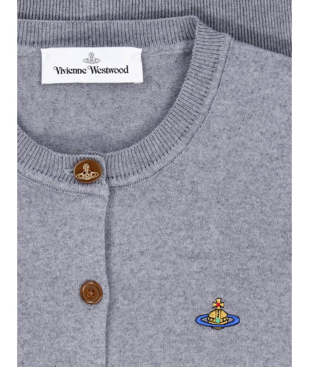 VIVIENNE WESTWOOD Серый хлопковый кардиган, фото 3