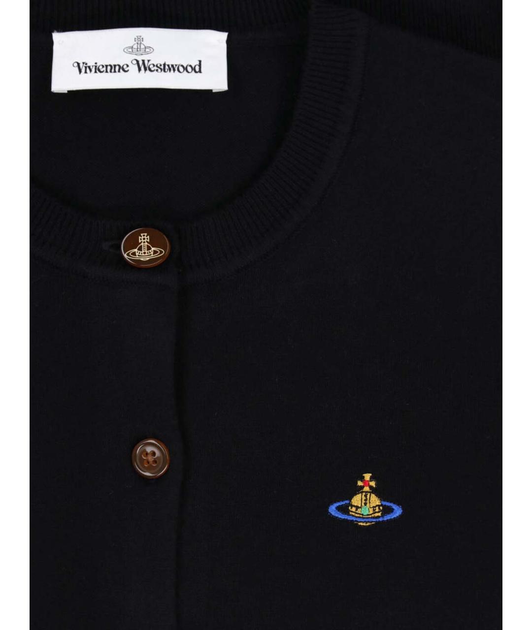 VIVIENNE WESTWOOD Черный хлопковый кардиган, фото 3