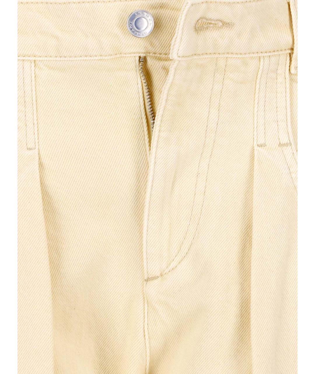 ISABEL MARANT Бежевые хлопковые прямые брюки, фото 4