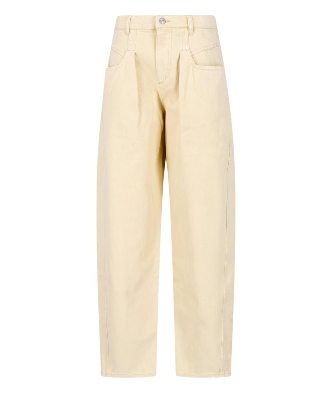 ISABEL MARANT Бежевые хлопковые прямые брюки, фото 1