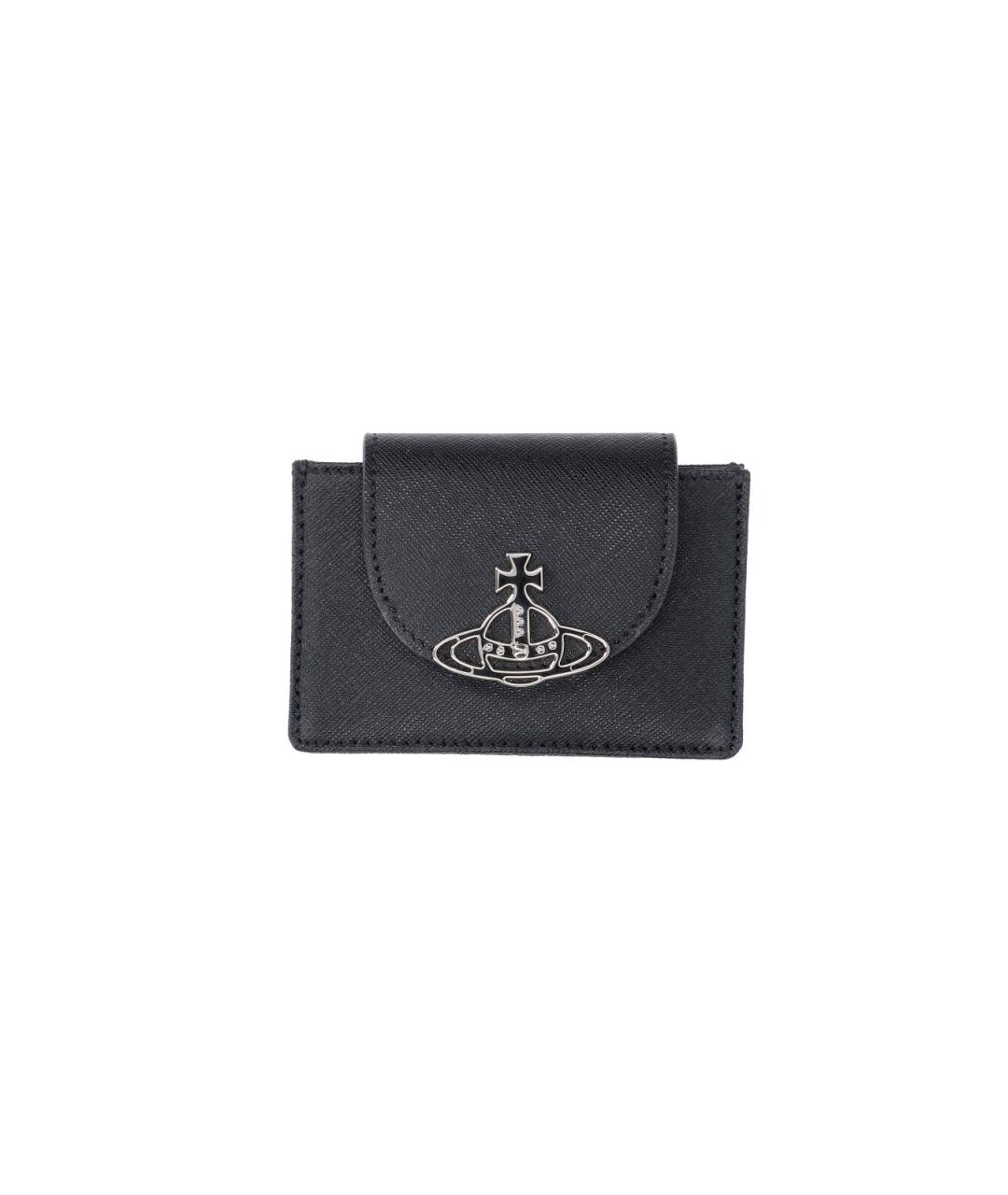 VIVIENNE WESTWOOD Черный кожаный кошелек, фото 1