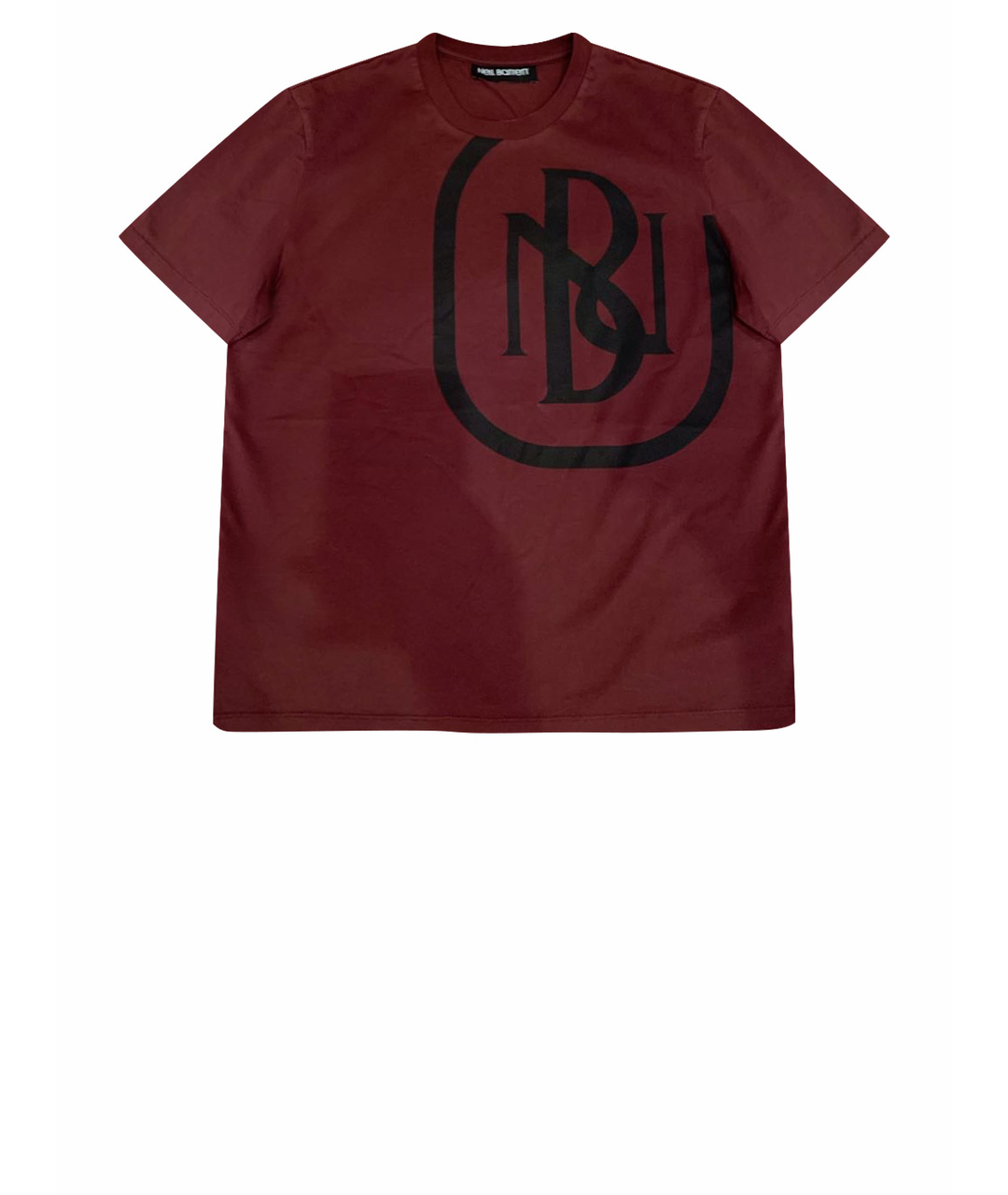 NEIL BARRETT Бордовая хлопковая футболка, фото 1