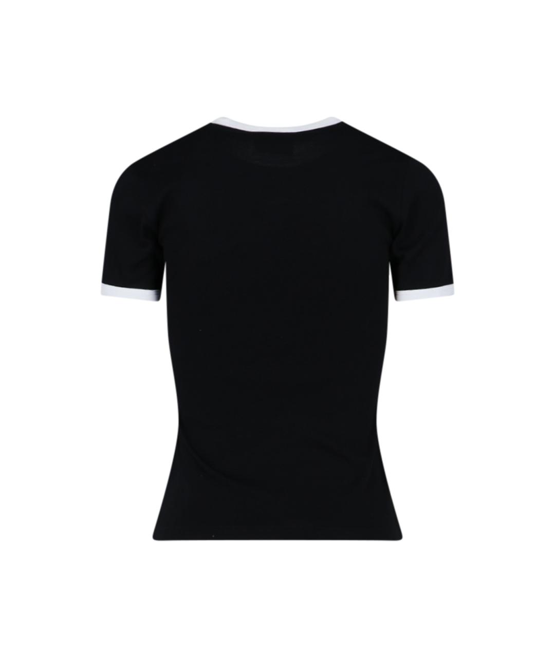 COURREGES Черная хлопковая футболка, фото 2