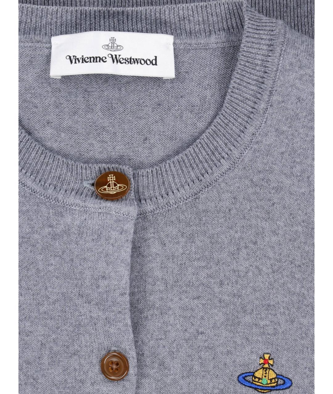 VIVIENNE WESTWOOD Серый хлопковый кардиган, фото 3
