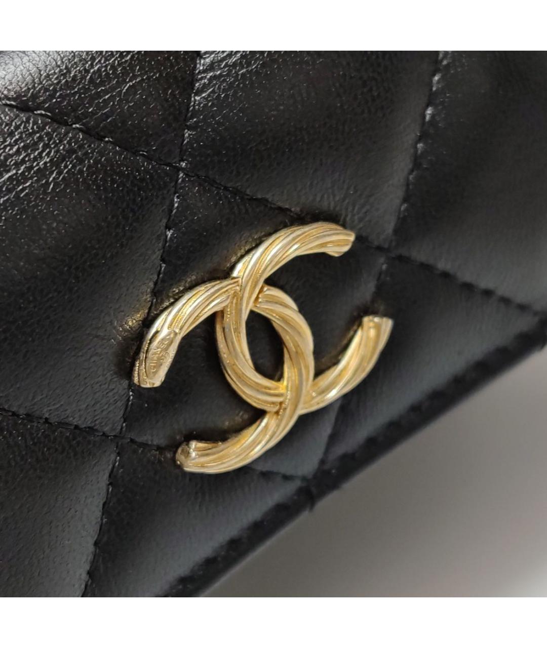 CHANEL Черная кожаная сумка через плечо, фото 6