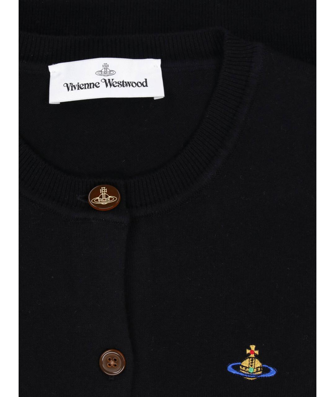 VIVIENNE WESTWOOD Черный хлопковый кардиган, фото 3