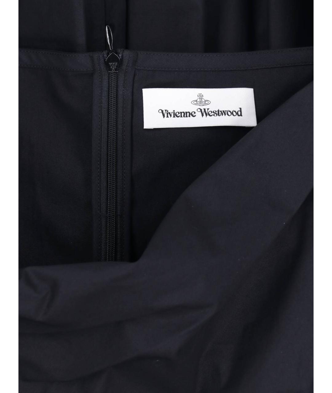 VIVIENNE WESTWOOD Черное хлопковое коктейльное платье, фото 4
