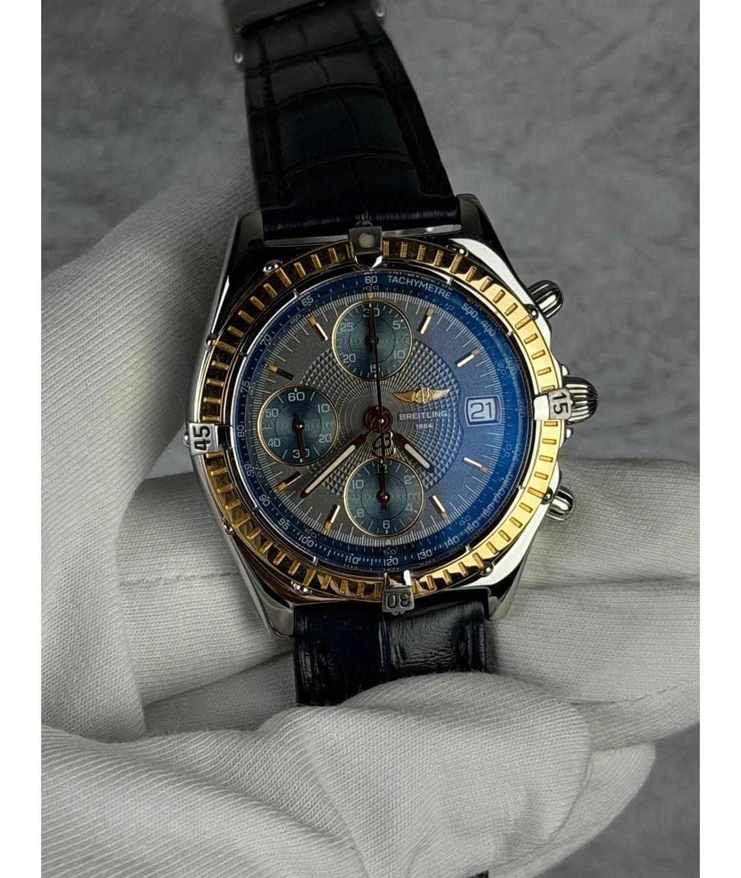 BREITLING Синие часы из желтого золота, фото 2