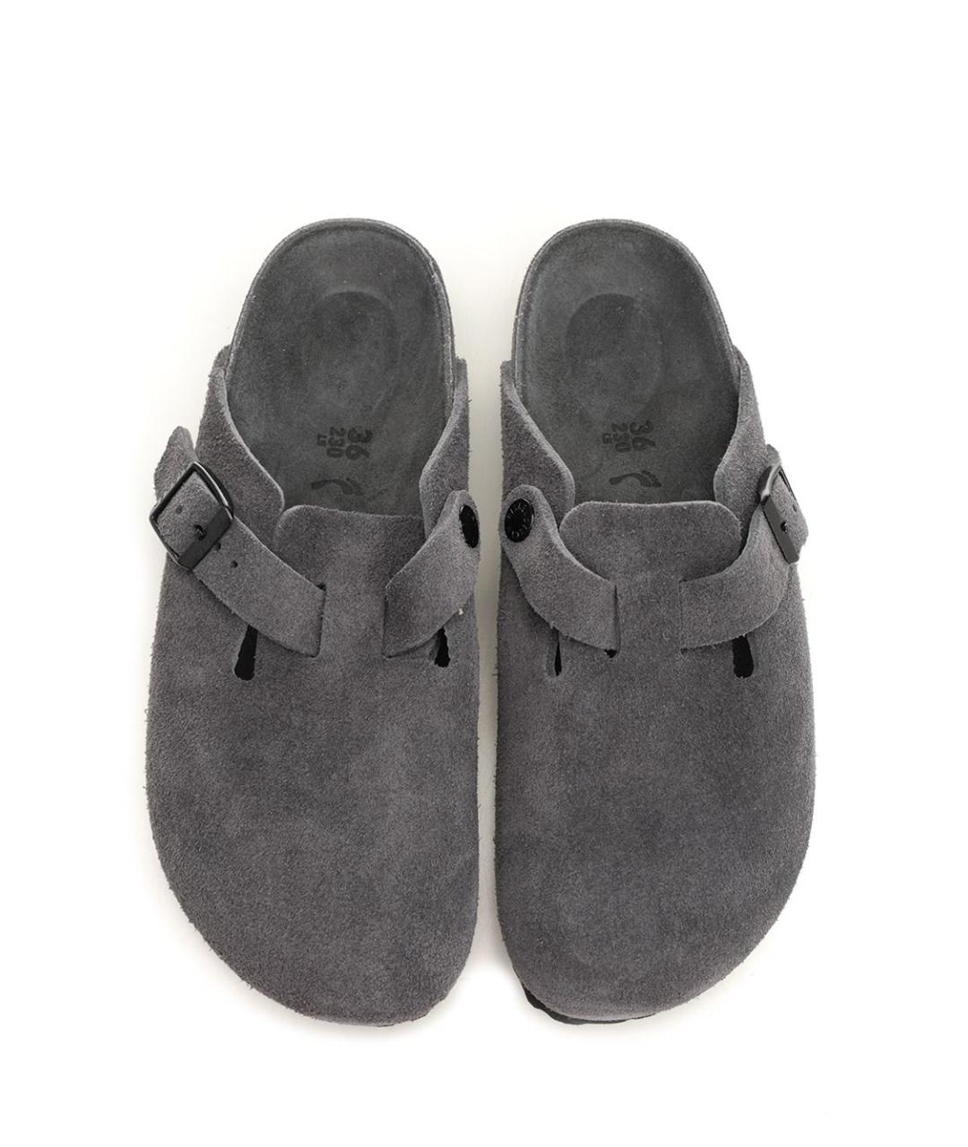 BIRKENSTOCK Серые замшевые сабо, фото 5