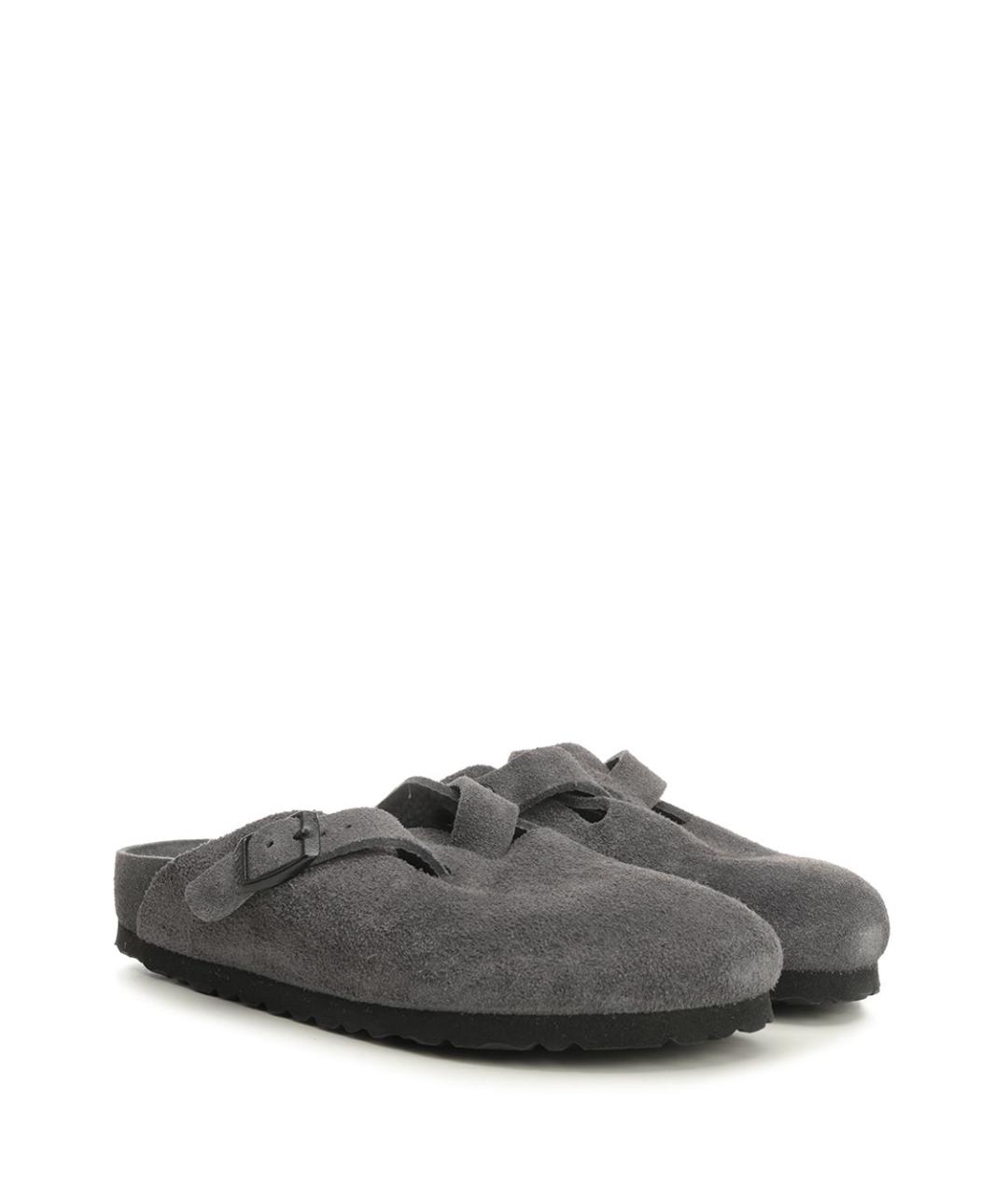 BIRKENSTOCK Серые замшевые сабо, фото 2