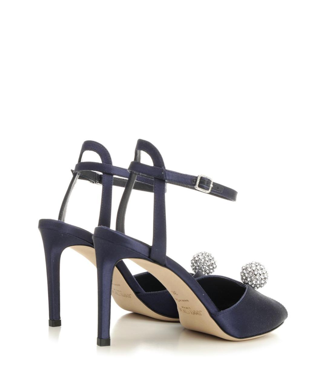 JIMMY CHOO Синие текстильные босоножки, фото 3