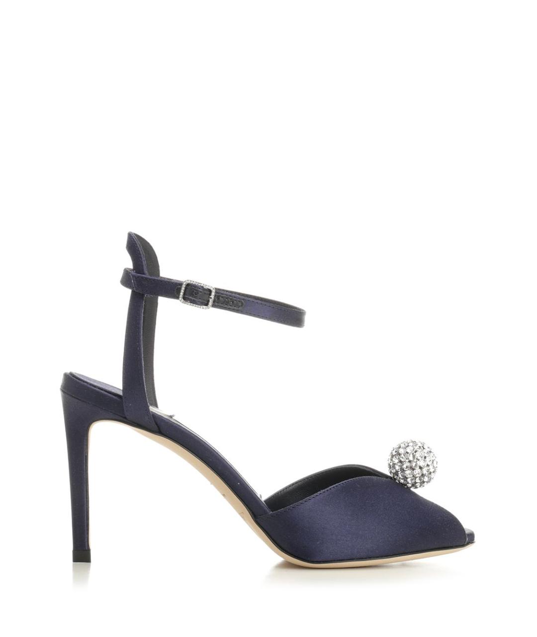 JIMMY CHOO Синие текстильные босоножки, фото 1