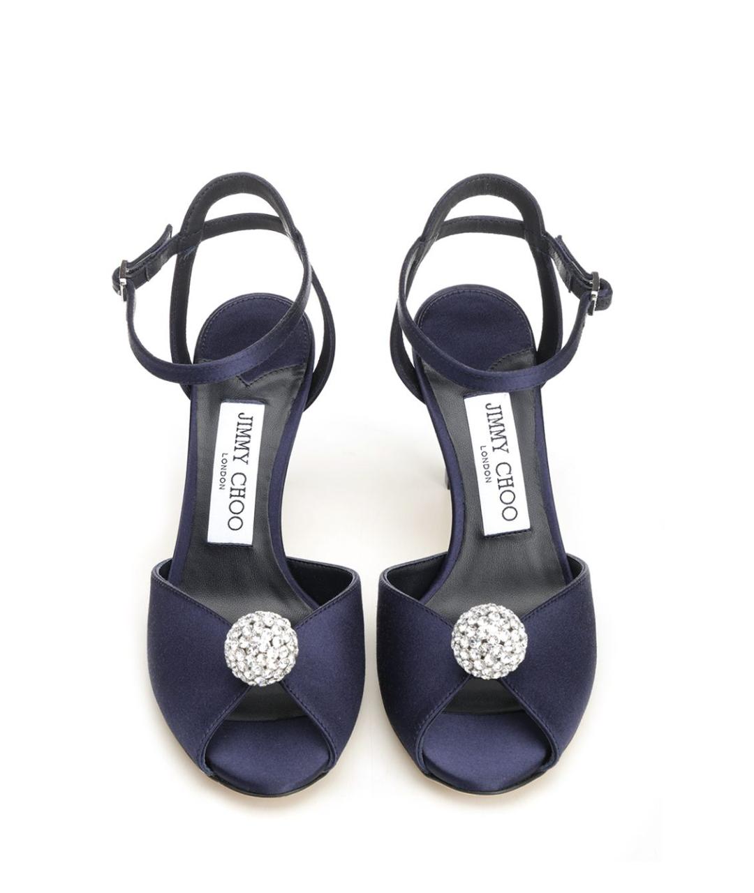 JIMMY CHOO Синие текстильные босоножки, фото 5