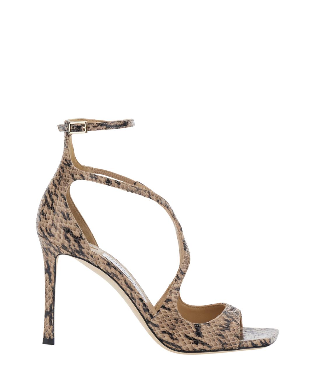 JIMMY CHOO Бежевые босоножки из лакированной кожи, фото 1