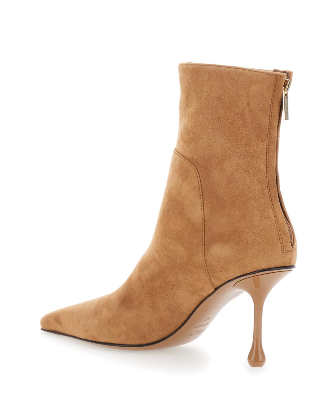 JIMMY CHOO Бежевые замшевые ботильоны, фото 3