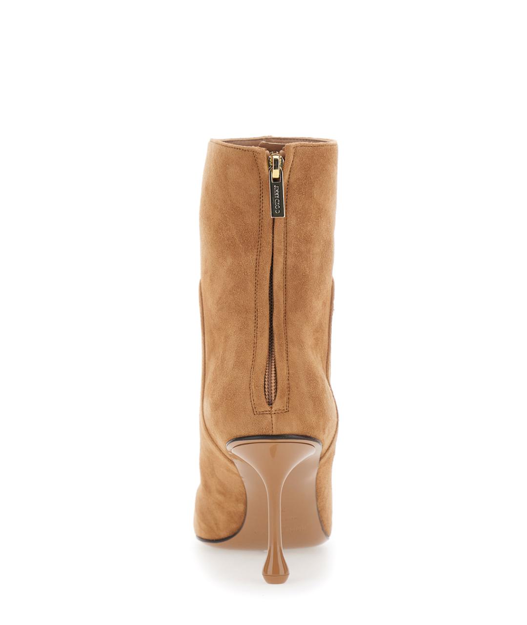 JIMMY CHOO Бежевые замшевые ботильоны, фото 4