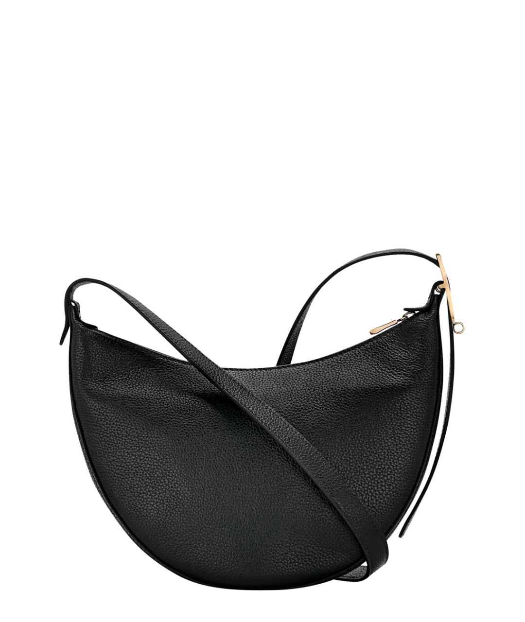 LONGCHAMP Черная кожаная сумка через плечо, фото 2