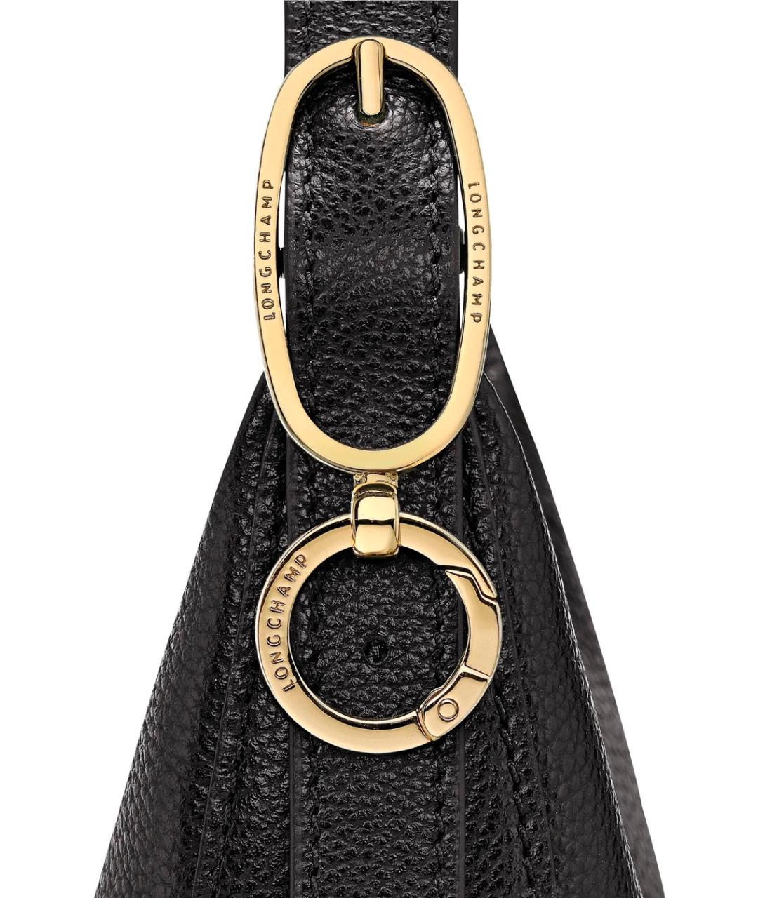 LONGCHAMP Черная кожаная сумка через плечо, фото 3