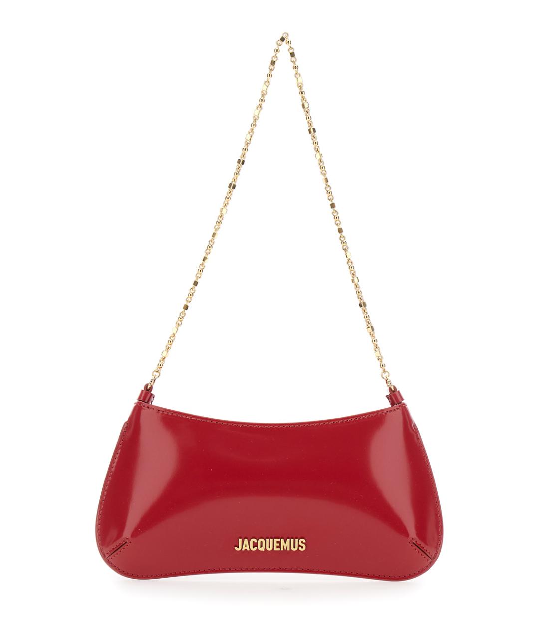 JACQUEMUS Красная сумка через плечо из лакированной кожи, фото 1