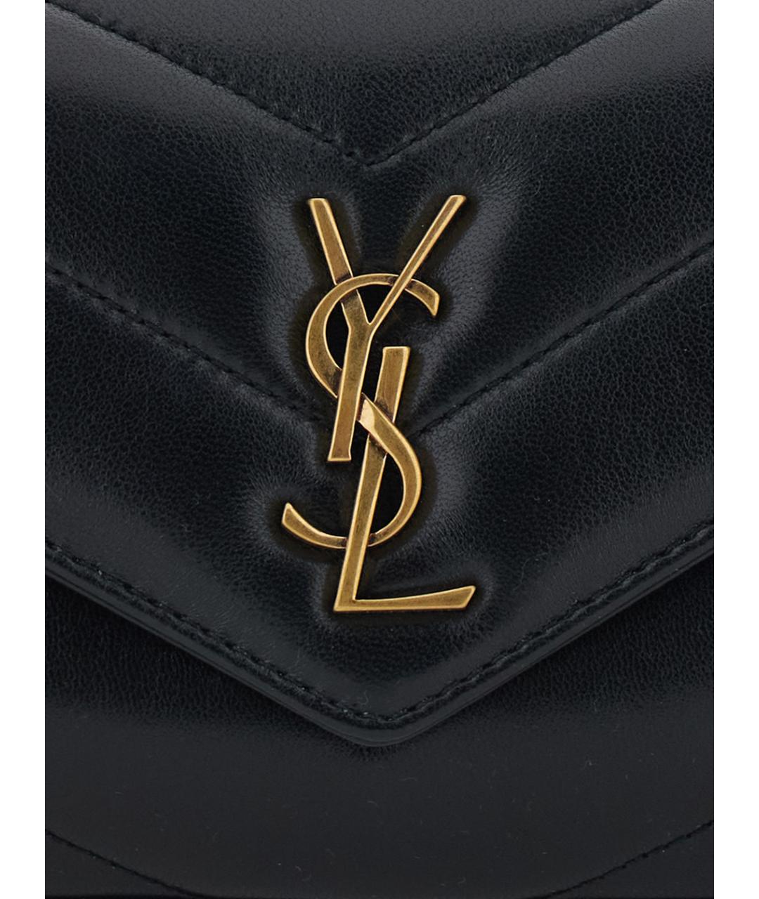 SAINT LAURENT Черная кожаная сумка через плечо, фото 3