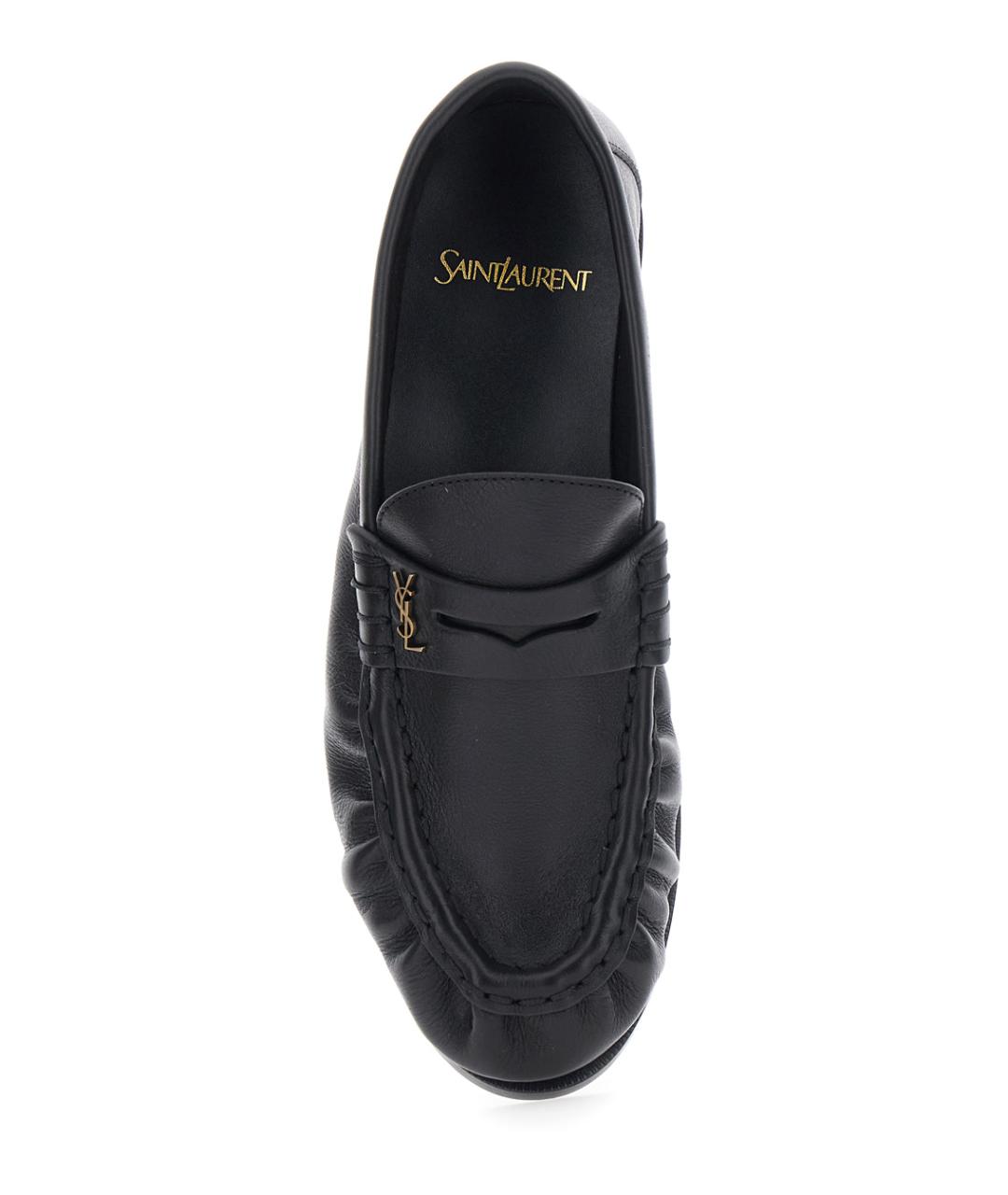 SAINT LAURENT Черные кожаные лоферы, фото 4