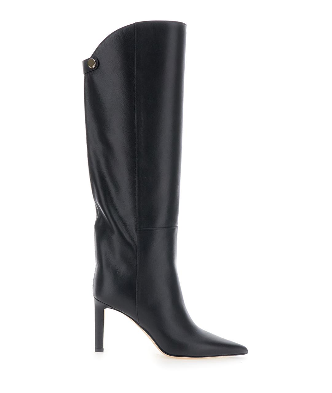 JIMMY CHOO Черные кожаные сапоги, фото 1