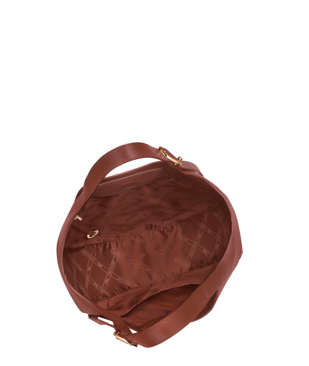 LONGCHAMP Коричневая кожаная сумка через плечо, фото 3